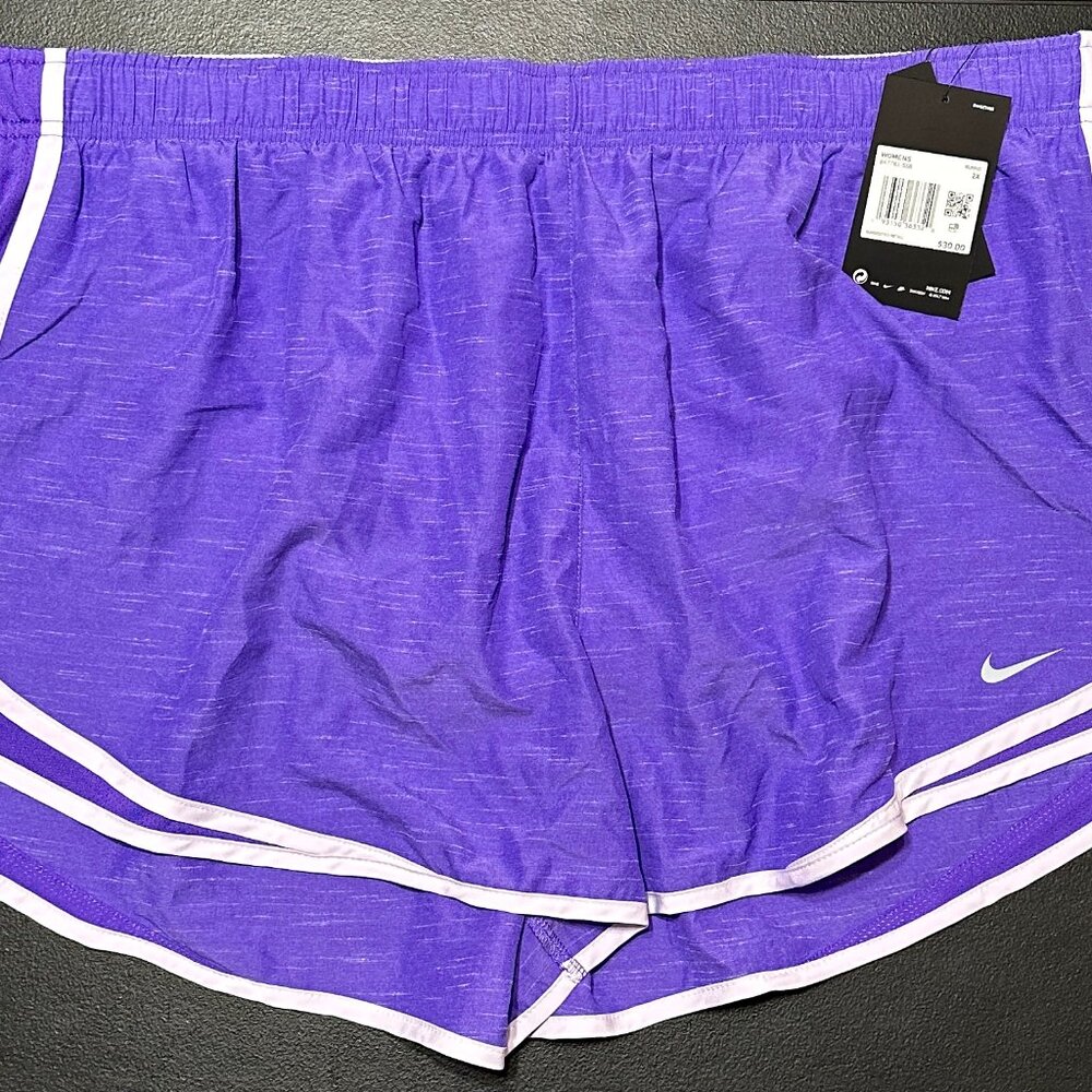 Nike Tempo Dri-FIT Shorts Purple / White 2X NWT